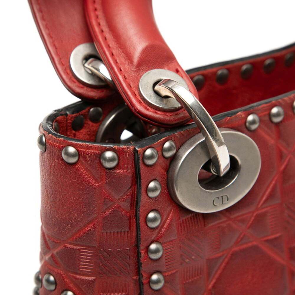 CHRISTIAN DIOR Red Leather Shoulder Bag - Picture 5 of 8